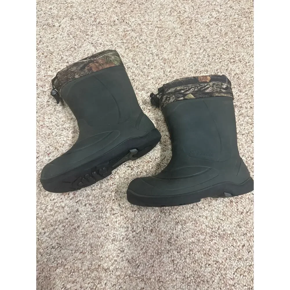 Kamik Camo Winter Snow Boots Kids Size 1 Boys Waterproof Insulated Hunting
